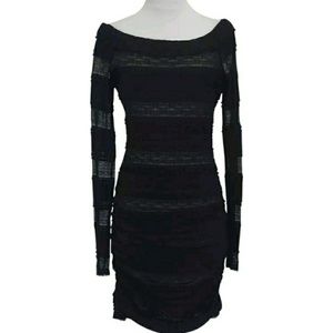 BCBG Max Azria- black lace off the shoulder dress